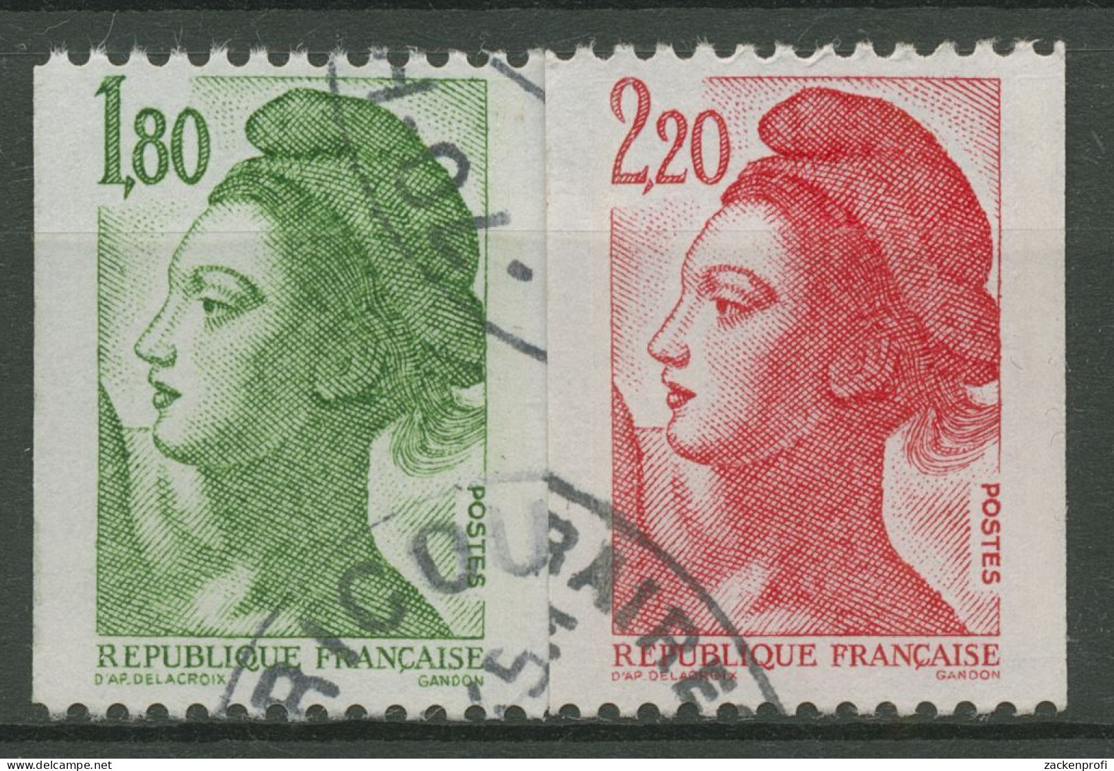 Frankreich 1985 Freimarke Liberté Gemälde Eugéne Delacroix 2509/10 C Gestempelt - Oblitérés