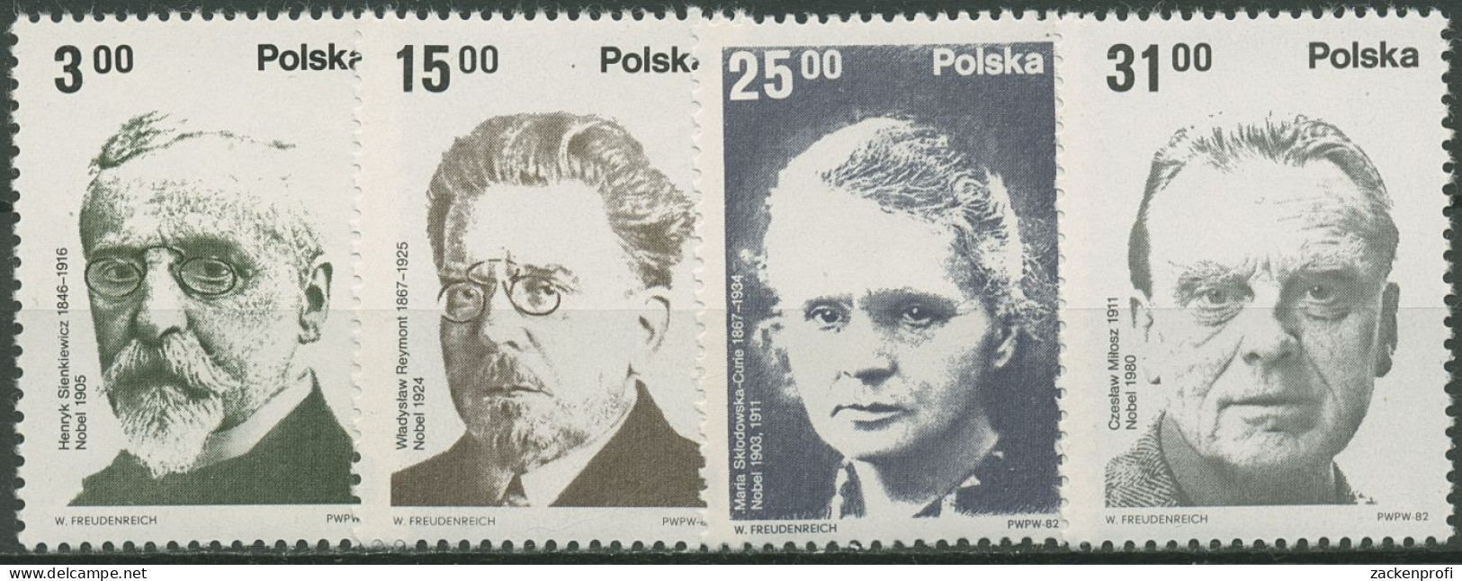 Polen 1982 Nobelpreisträger 2808/11 Postfrisch - Neufs