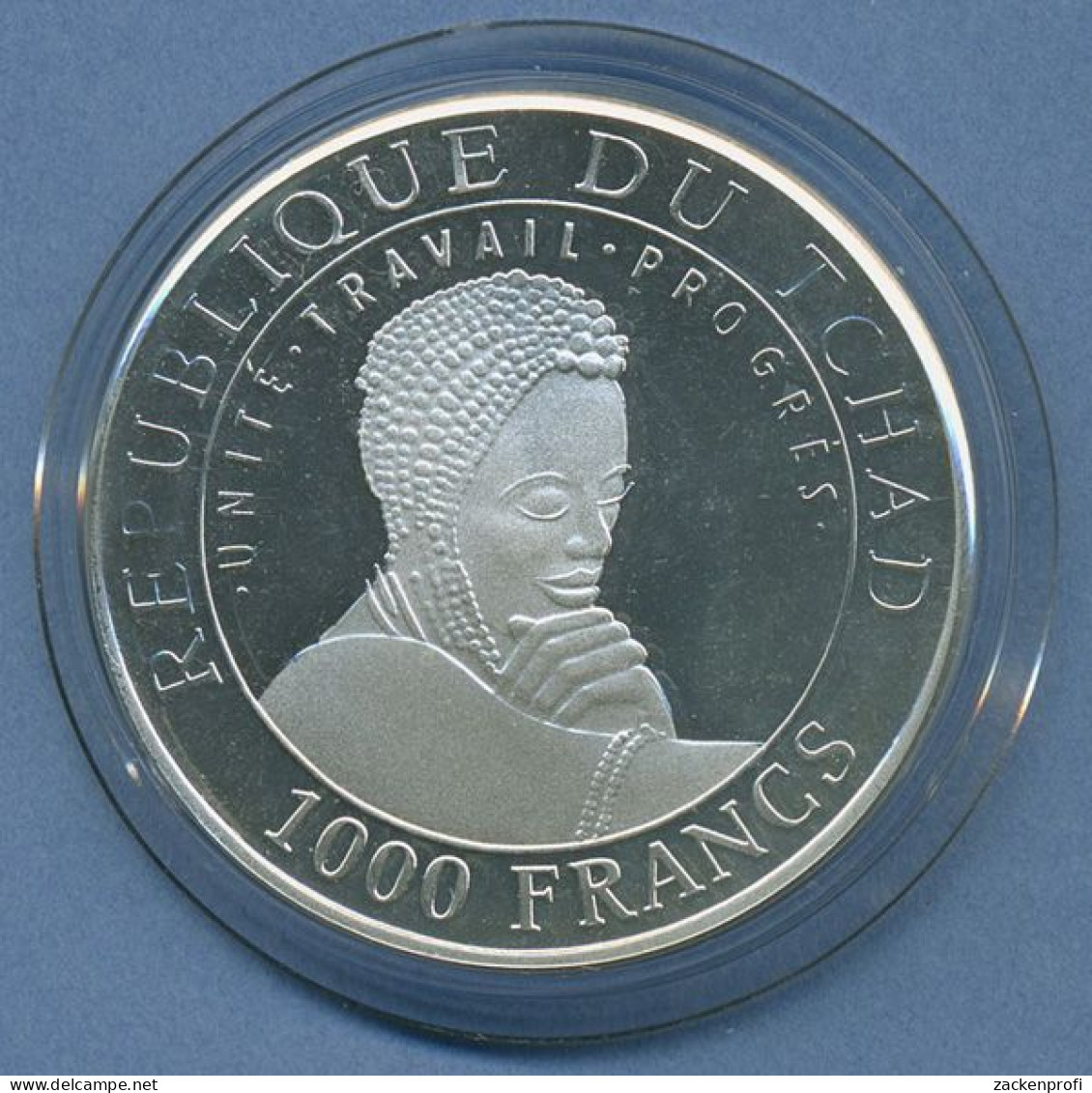 Tschad 1000 Francs 1999 Stonehenge, Silber, PP In Kapsel (m4705) - Tsjaad