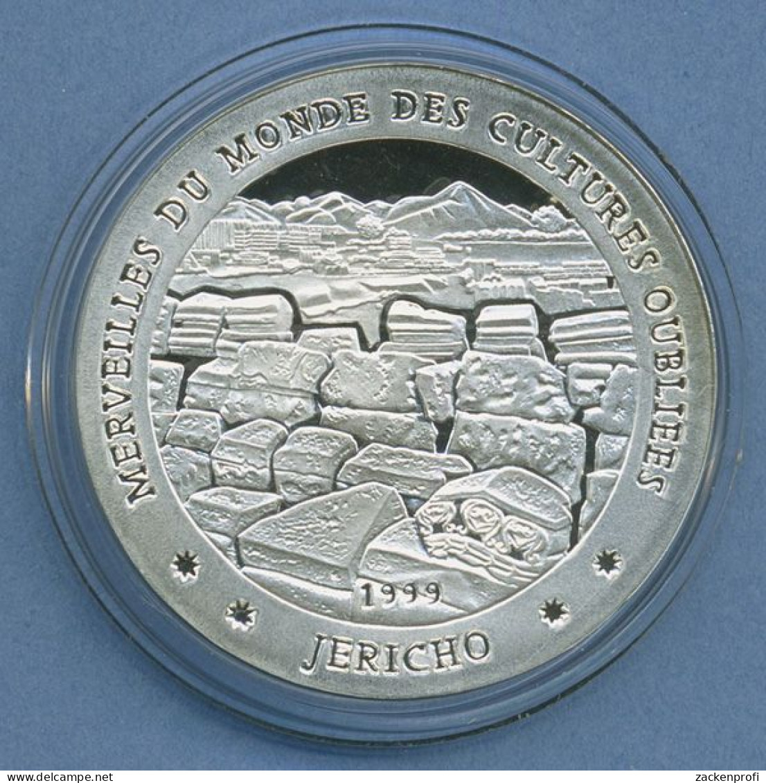 Tschad 1000 Francs 1999 Stadt Jericho, Silber, PP In Kapsel (m4702) - Chad