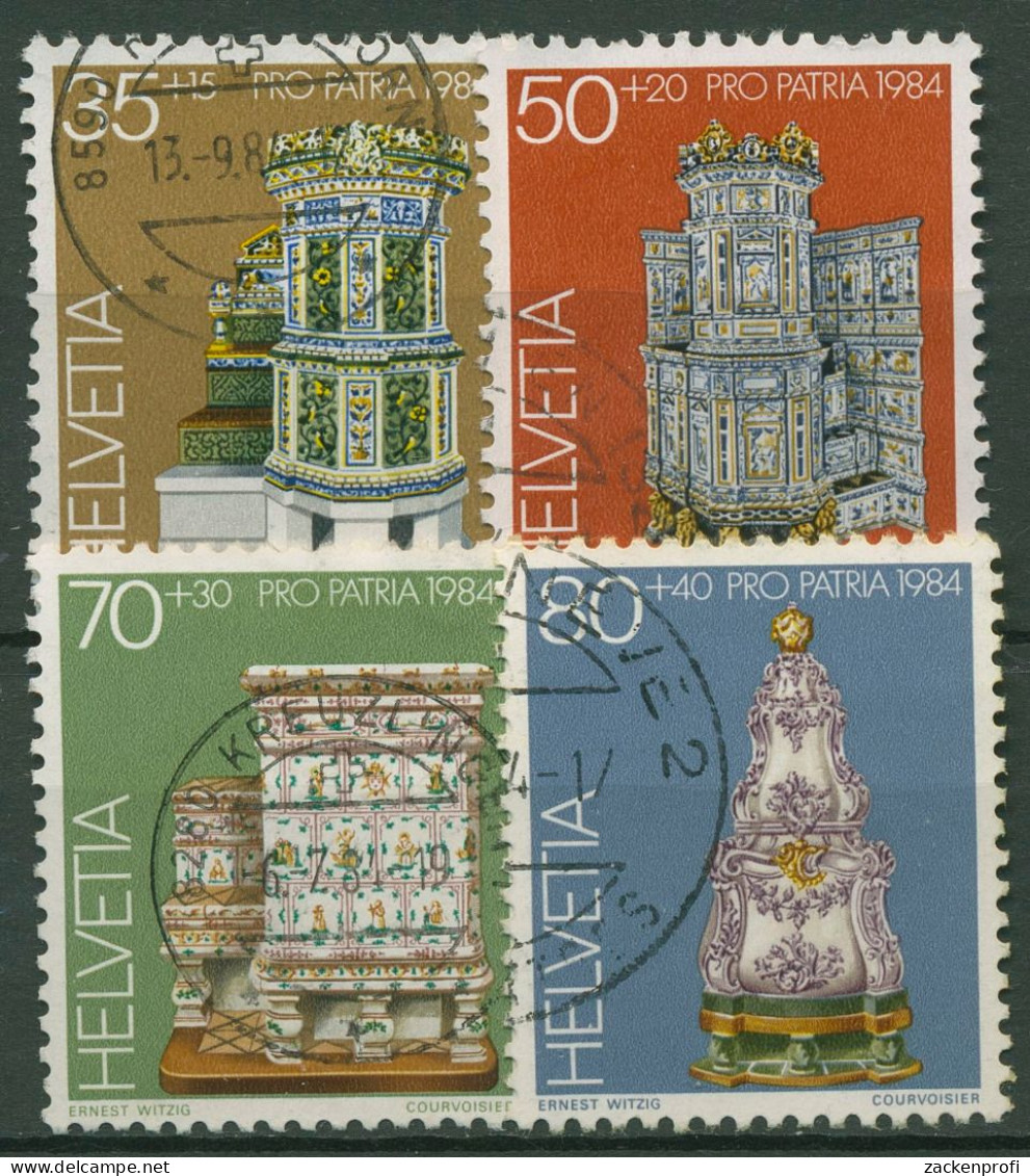 Schweiz 1984 Pro Patria Museumsschätze Kachelöfen 1272/75 Gestempelt - Gebraucht