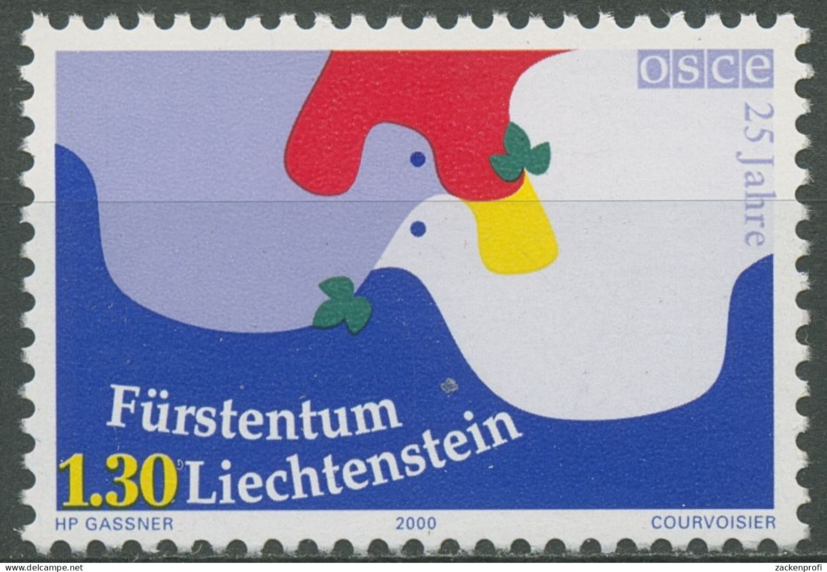 Liechtenstein 2000 Organisation OSZE Friedenstaube 1248 Postfrisch - Neufs