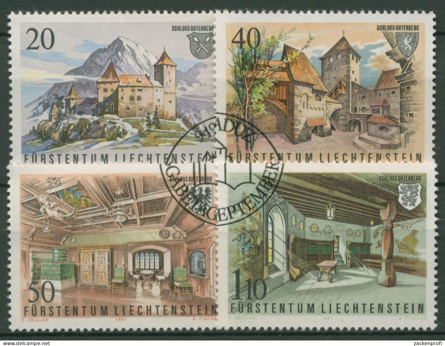 Liechtenstein 1981 Burg Gutenberg 780/83 Gestempelt - Oblitérés