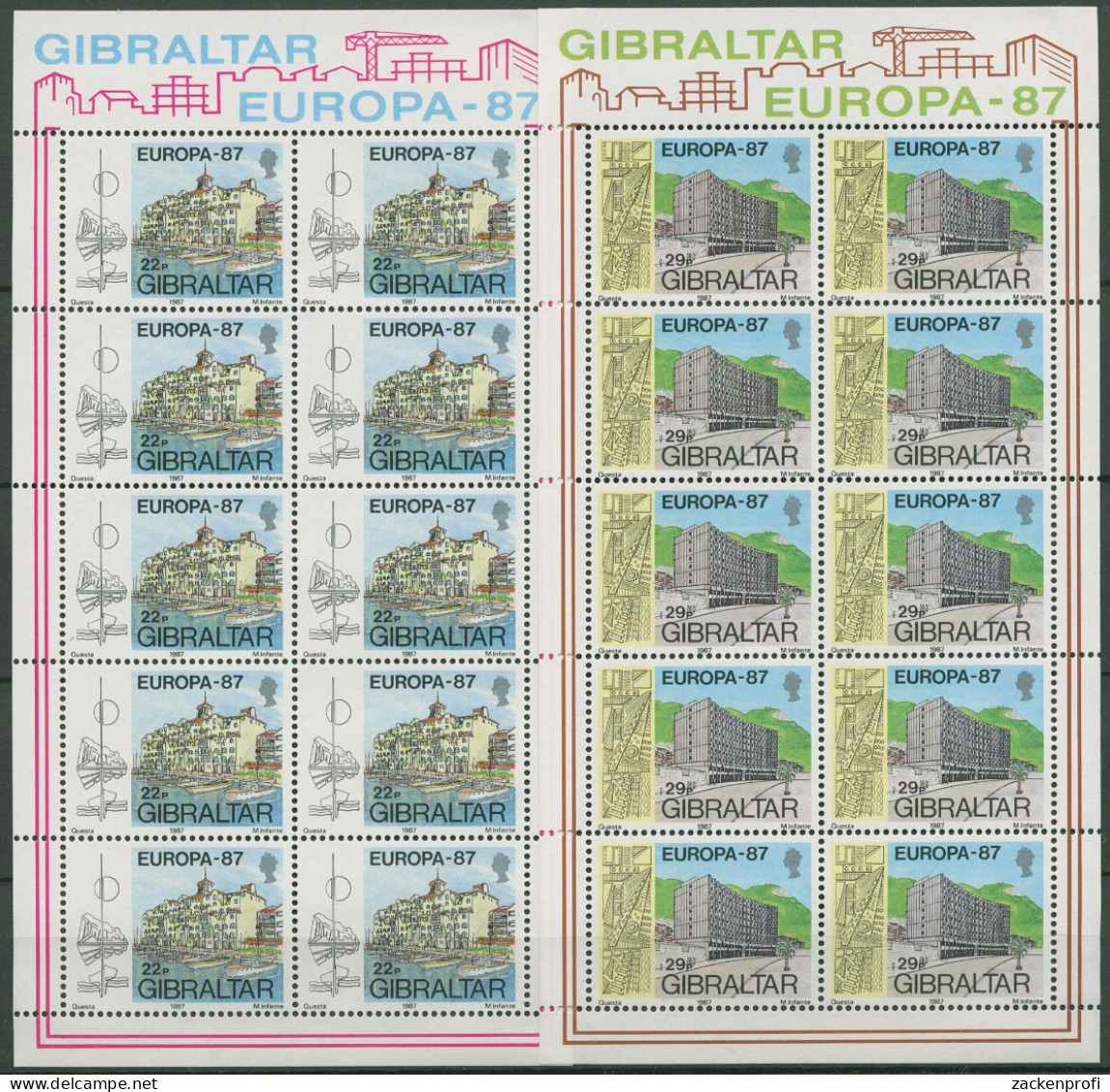 Gibraltar 1987 Europa CEPT Moderne Architektur 519/20 K Postfrisch (C96440) - Gibraltar