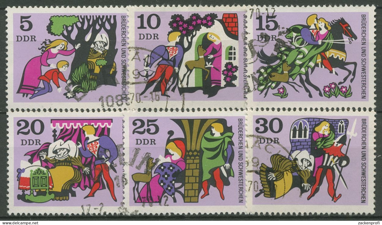 DDR 1970 Märchen Brüder Grimm Brüderchen & Schwesterchen 1545/50 Gestempelt - Used Stamps