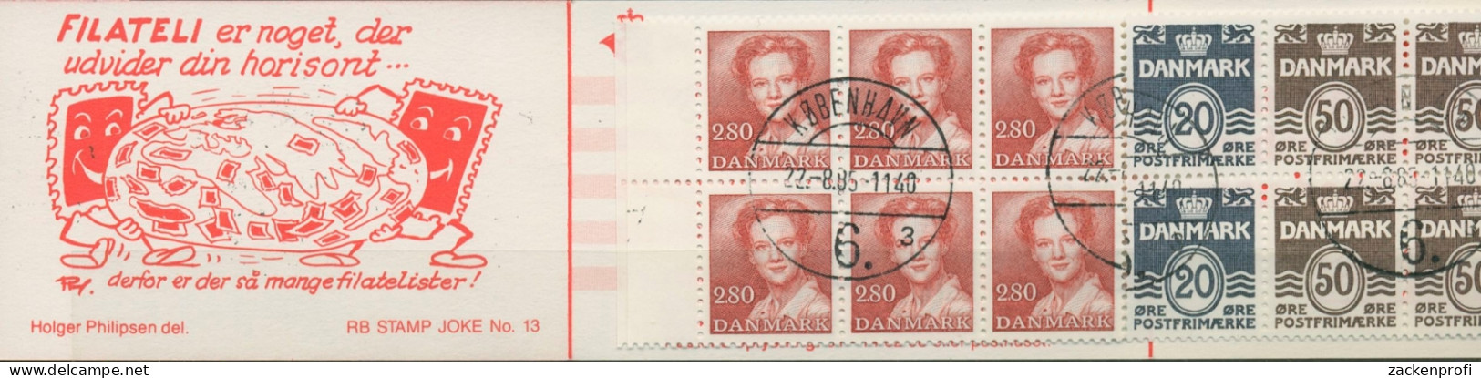 Dänemark 1985 Ziffern/Königin Markenheftchen MH 35 Gestempelt (C96577) - Carnets