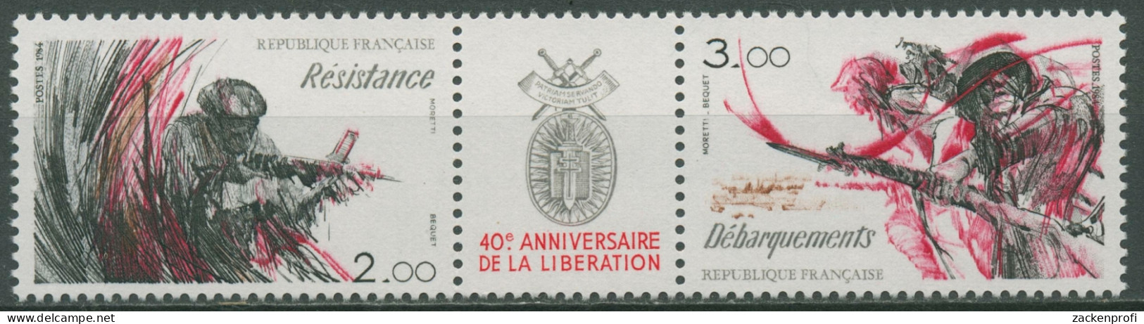 Frankreich 1984 Tag Der Befreiung Widerstandskämpfer 2444/45 Zf Postfrisch - Neufs