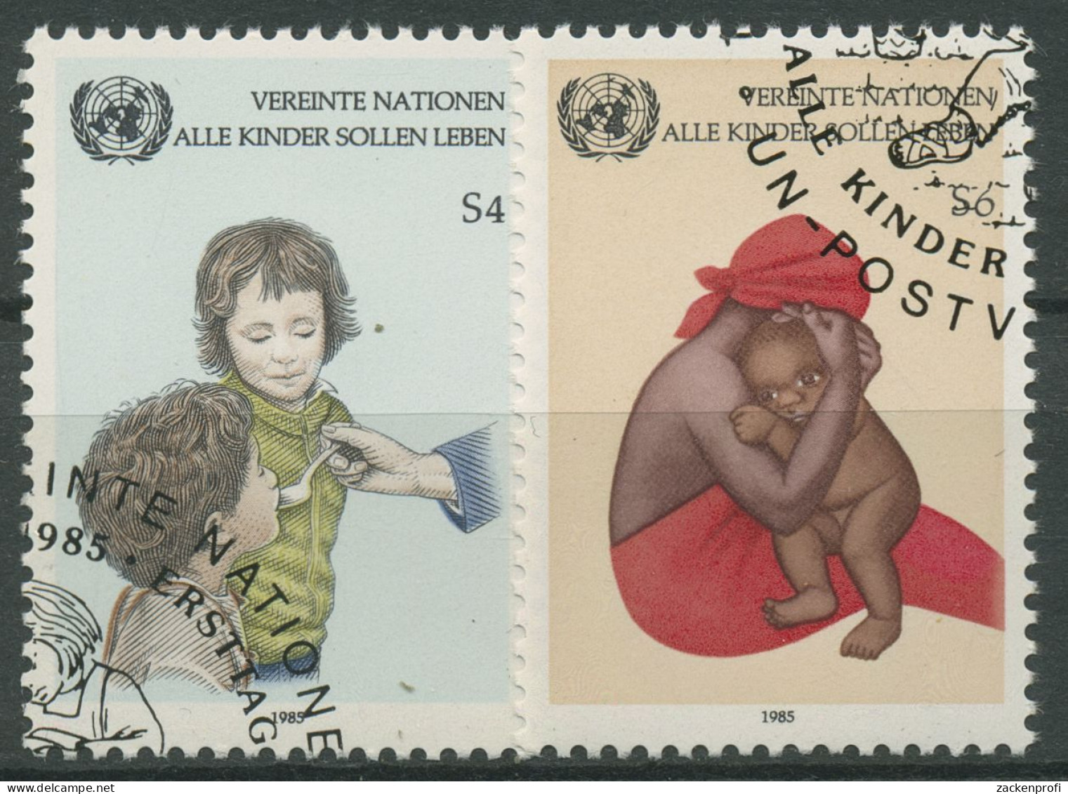 UNO Wien 1985 UNICEF Kinder Gesundheit 53/54 Gestempelt - Gebraucht