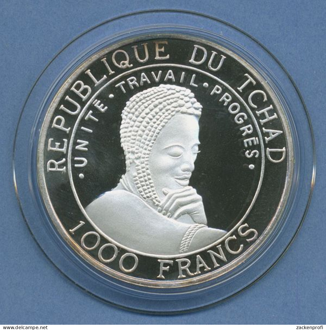 Tschad 1000 Francs 2002, Flugzeug Boing, Silber, Farbig, KM 32 PP Kapsel (m4710) - Ciad