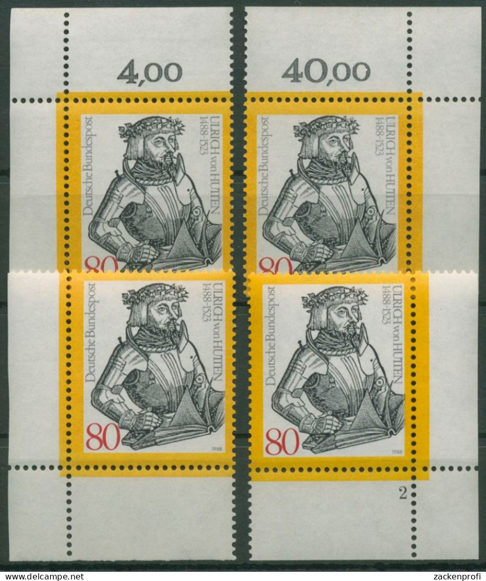 Bund 1988 Ulrich Von Hutten 1364 Alle 4 Ecken Postfrisch (E1667) - Unused Stamps