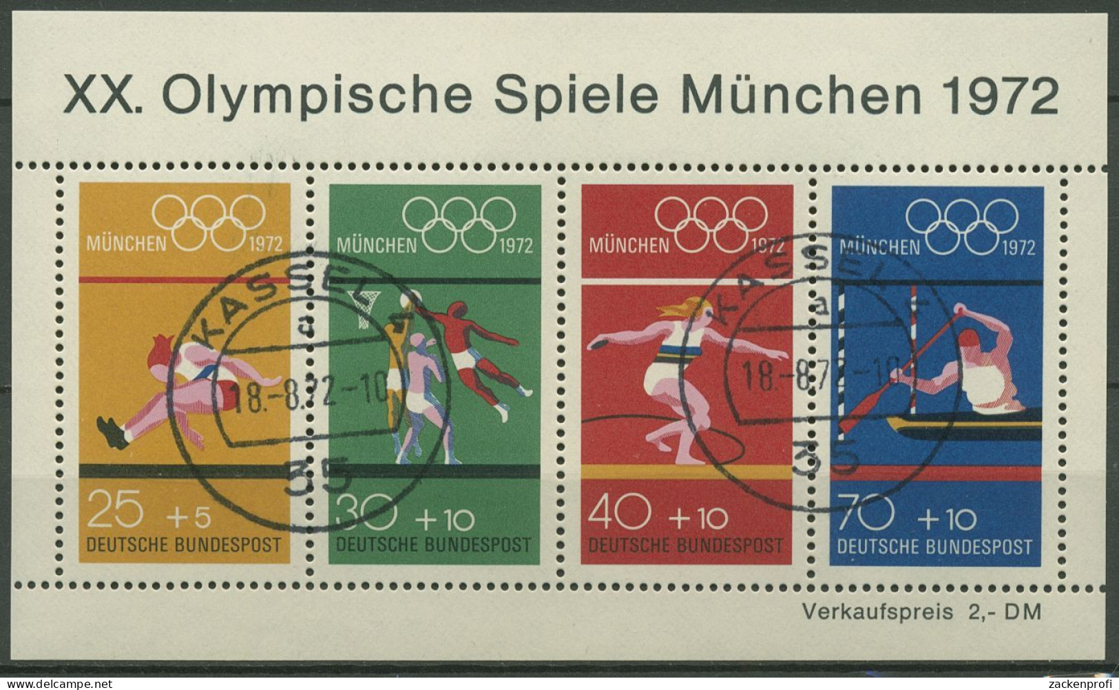 Bund 1972 Olympische Spiele München Block 8 Gestempelt (C98975) - Sonstige & Ohne Zuordnung