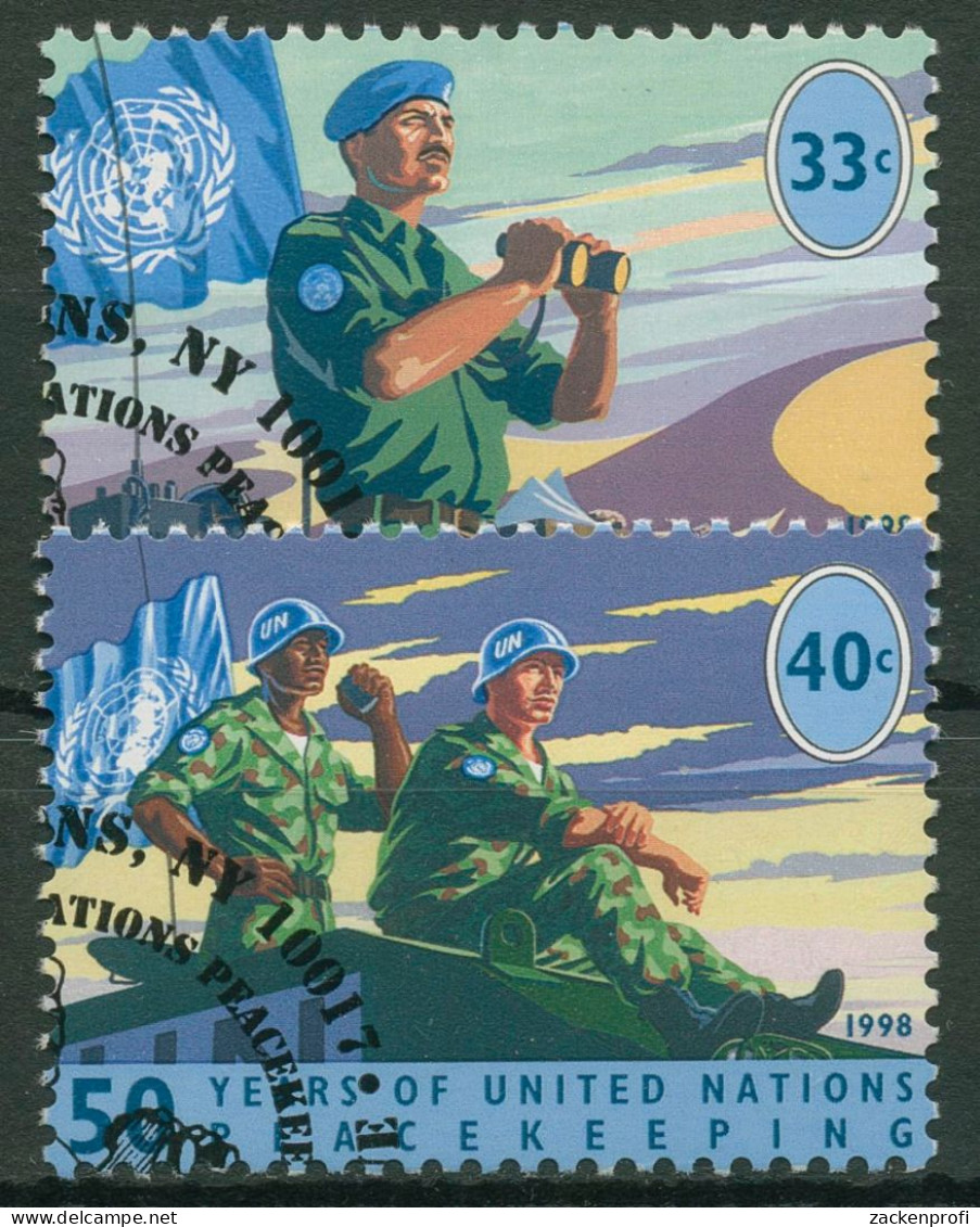 UNO New York 1998 Friedenserhaltende Maßnahmen UN-Soldat 785/86 Gestempelt - Oblitérés