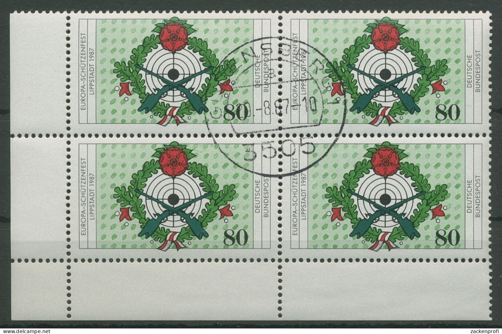 Bund 1987 Europa-Schützenfest 1330 4er-Block Ecke 3 Gestempelt (R80177) - Used Stamps