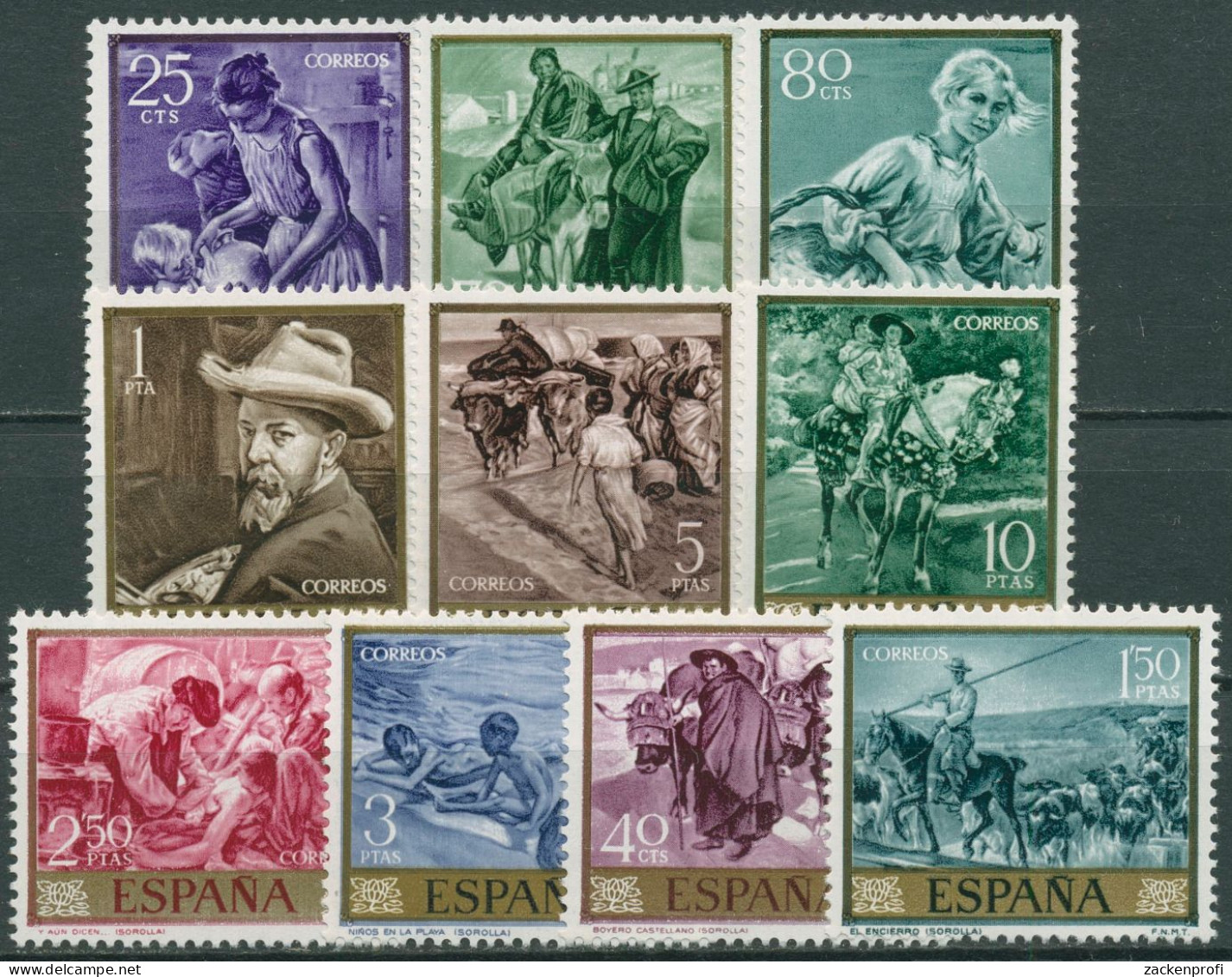 Spanien 1964 Tag Der Briefmarke Gemälde 1445/54 Postfrisch - Unused Stamps