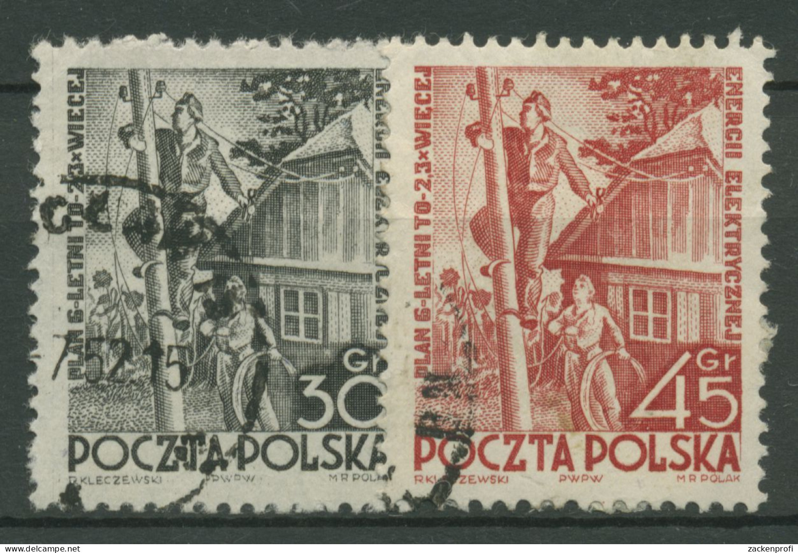 Polen 1951 Sechsjahresplan Elektroindustrie 719/20 Postfrisch - Unused Stamps