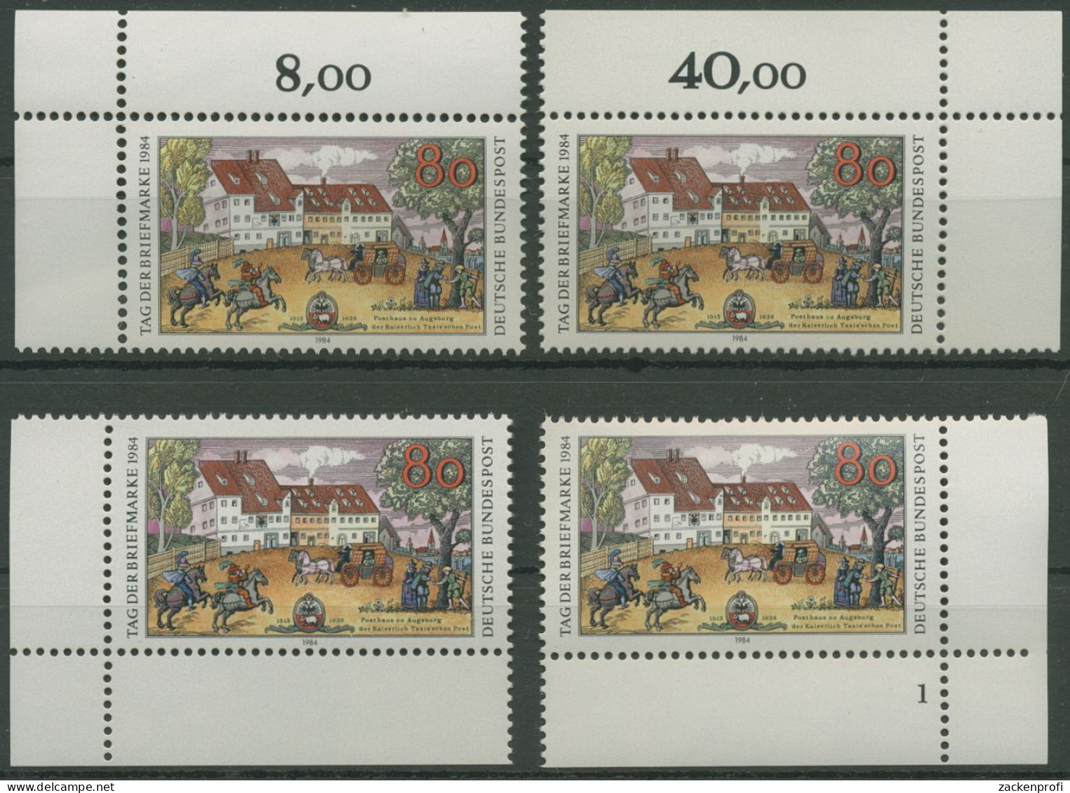 Bund 1984 Tag Der Briefmarke Posthaus 1229 Alle 4 Ecken Postfrisch (E1306) - Neufs