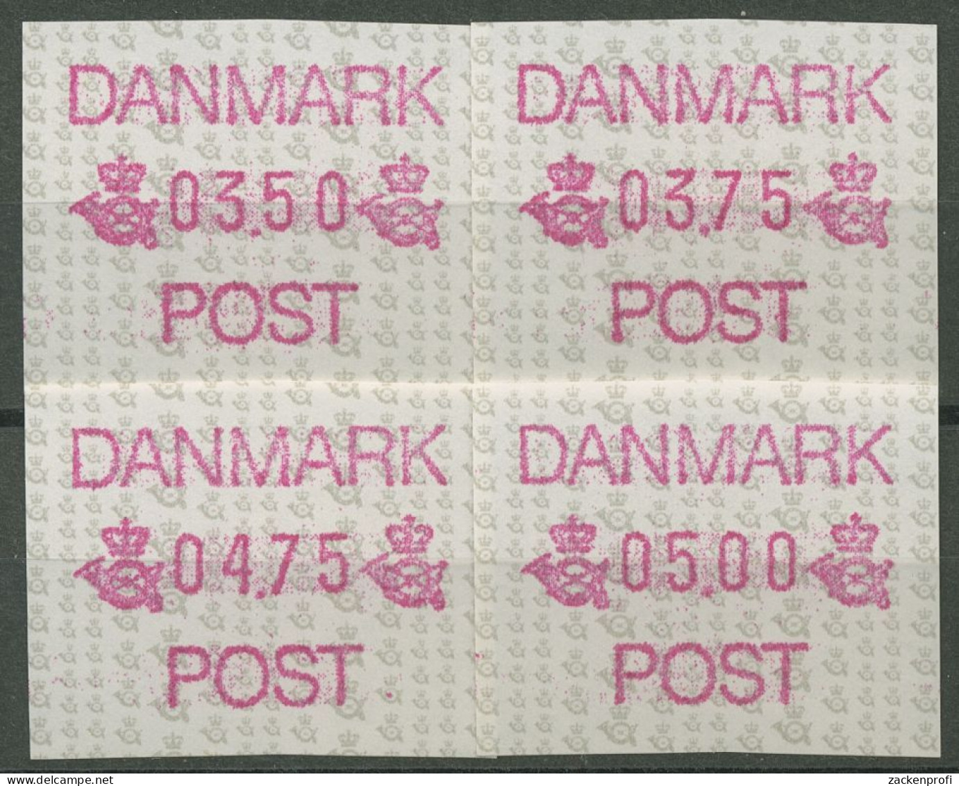 Dänemark ATM 1990 Postembleme Portosatz ATM 1 S2 Postfrisch - Machine Labels [ATM]