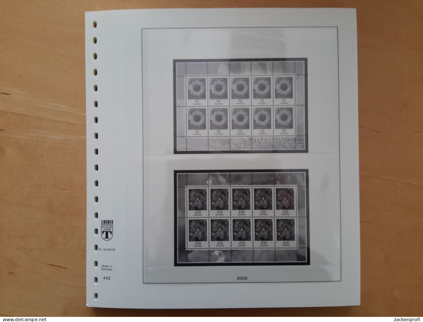 LINDNER-T Vordruckblätter Bund 10er-Bogen 2005 Gebraucht, Neuwertig (Z2913) - Pre-printed Pages