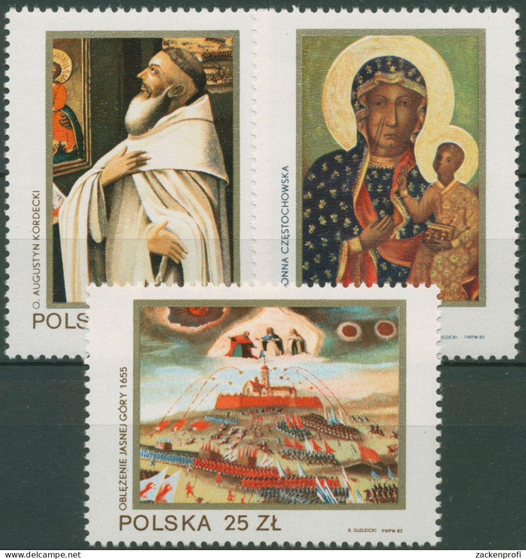 Polen 1982 Schwarze Madonna Paulinerkloster Gemälde 2818/20 Postfrisch - Unused Stamps