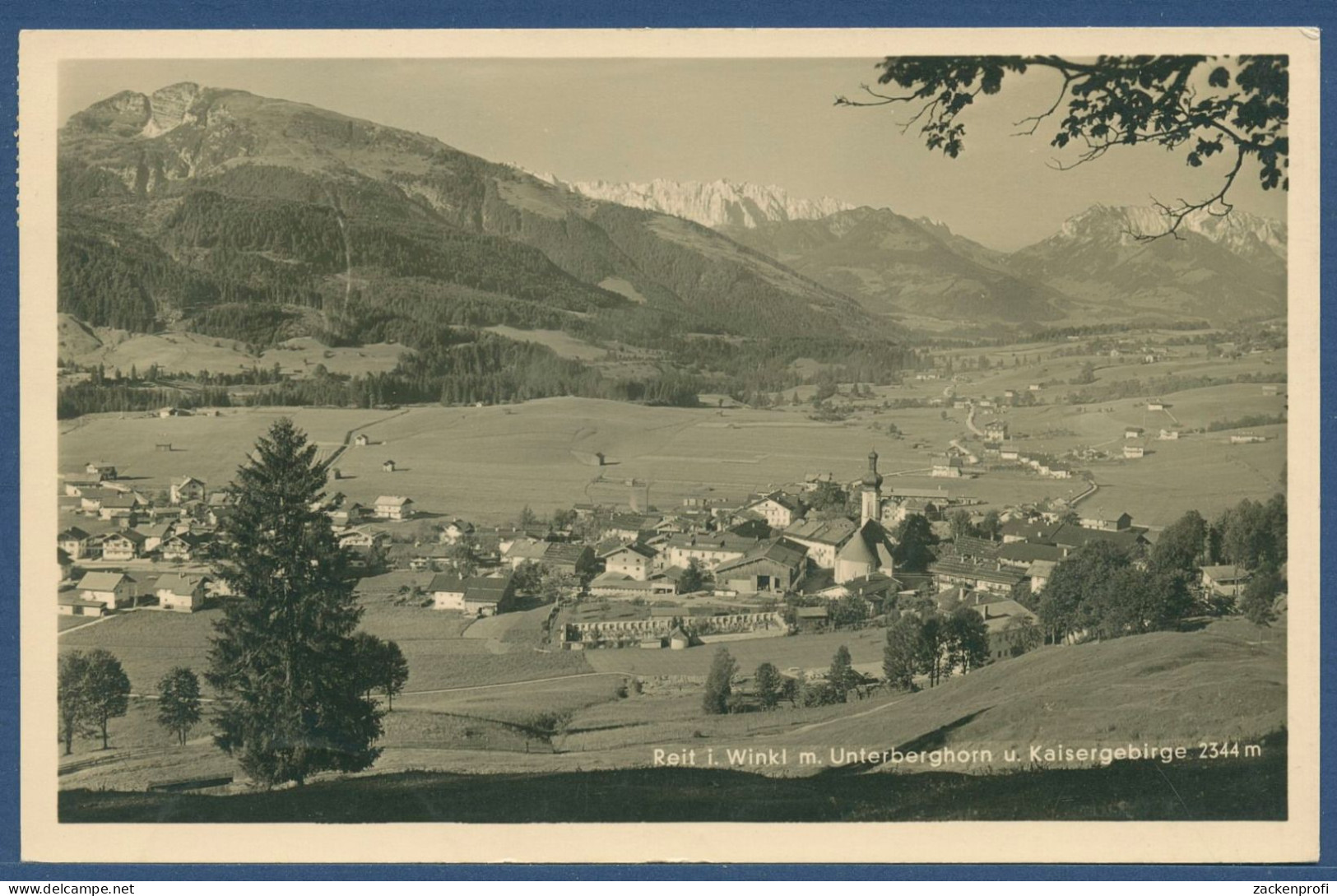 Reit Im Winkl Gesamtansicht Mit Kaisergebirge Foto, Gelaufen 1941 (AK4553) - Reit Im Winkl