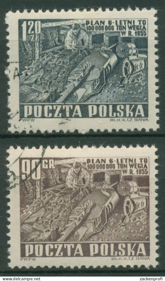 Polen 1951 Sechsjahresplan Bergbau 715/16 Gestempelt - Gebruikt