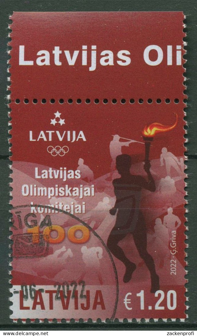 Lettland 2022 Olympia Olympisches Komitee 1161 Gestempelt - Latvia