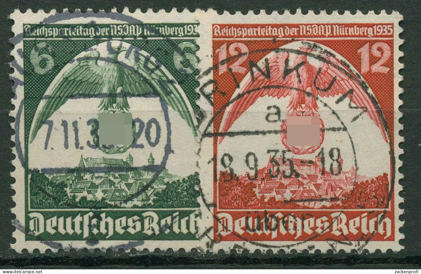 Deutsches Reich 1935 Reichsparteitag Nürnberg 586/87 X TOP-Stempel - Oblitérés