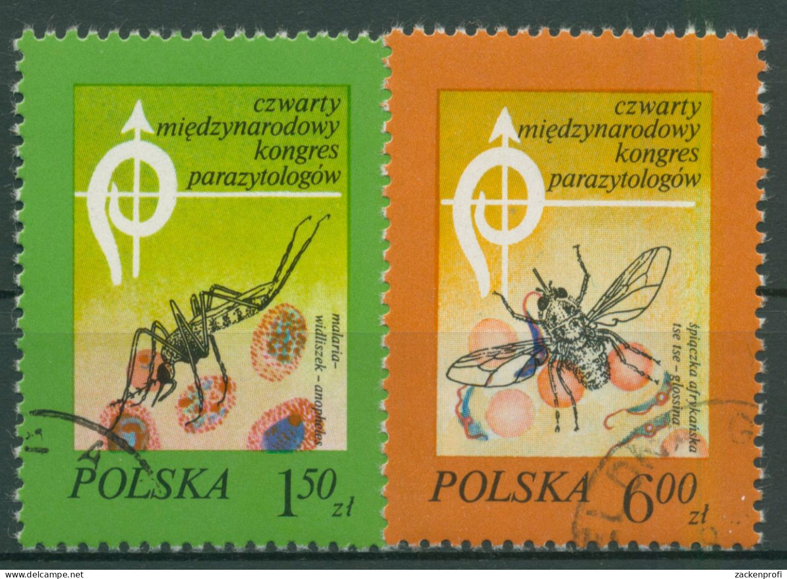 Polen 1978 Insekten Parasitologen Fiebermücke Tsetsefliege 2567/68 Gestempelt - Used Stamps