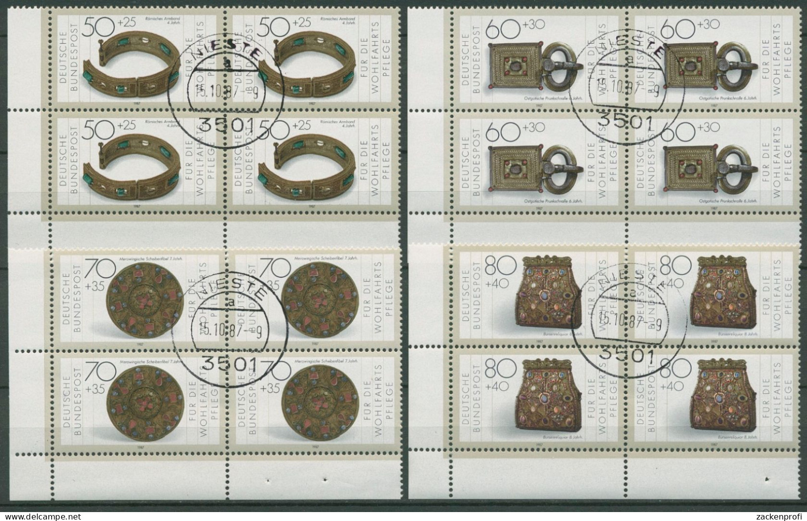 Bund 1987 Gold-/Silberschmiedekunst 1333/36 4er-Block Ecke 3 Gestempelt (R80178) - Gebraucht