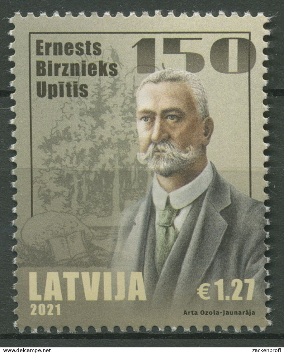 Lettland 2021 Schriftsteller Ernests Birznieks-Upitis 1123 Postfrisch - Latvia