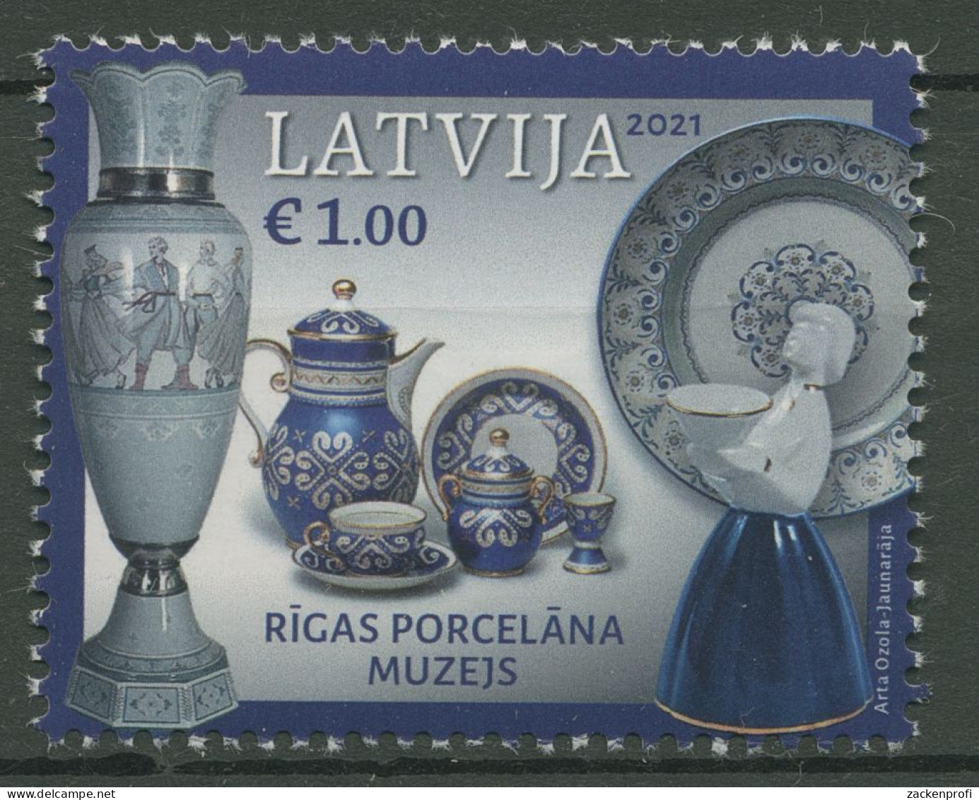 Lettland 2021 Porzellanmuseum Riga 1134 Postfrisch - Lettonia