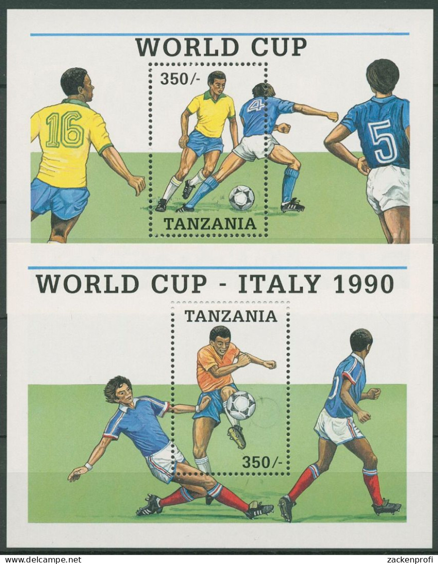 Tansania 1990 Fußball-WM In Italien Block 113/14 Postfrisch (C40657) - Tanzania (1964-...)