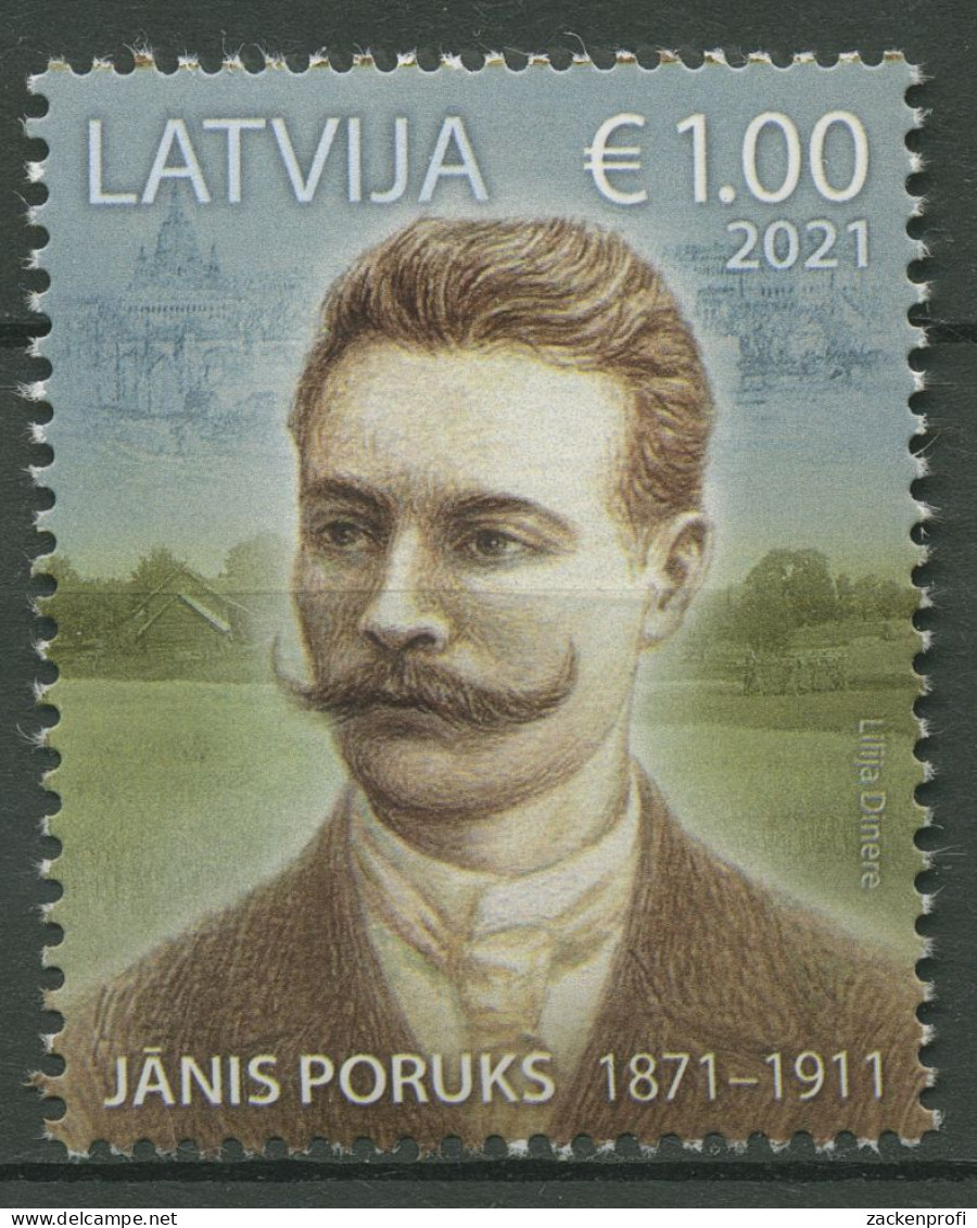 Lettland 2021 Schriftsteller Janis Poruks 1142 Postfrisch - Latvia