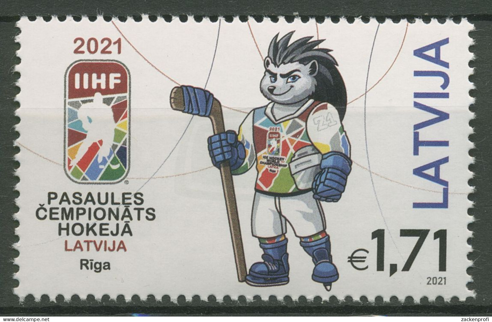 Lettland 2021 Eishockey-WM Maskottchen 1127 Postfrisch - Latvia