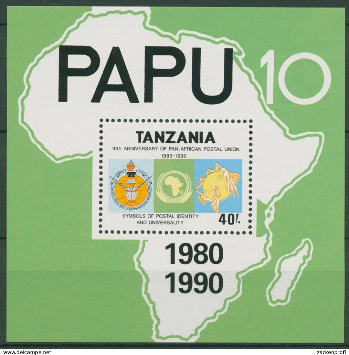 Tansania 1990 Panafrikanische Postunion Block 104 Postfrisch (C40661) - Tanzanie (1964-...)