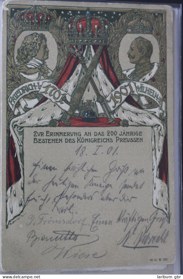 AK Deutschland Zur Erinnerung 200 Jahre Königreich Preußen 1901 Gebraucht #PL135 - Autres & Non Classés