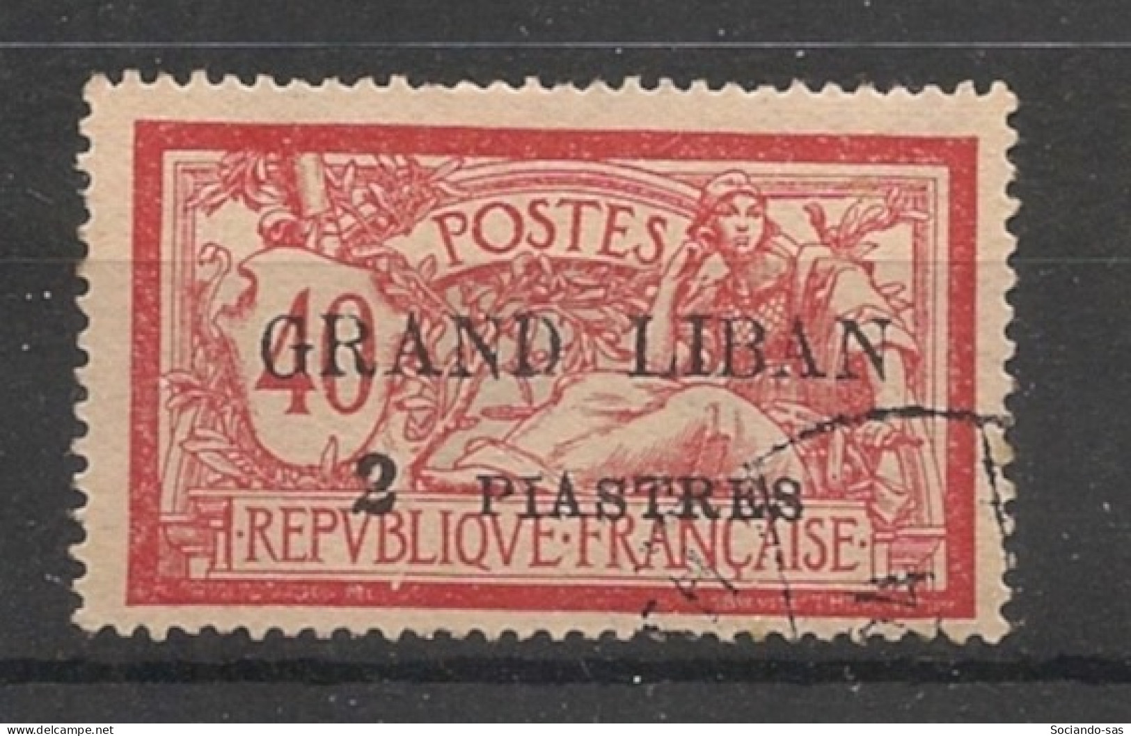 GRAND LIBAN - 1924 - N°YT. 10 - Type Merson 2pi Sur 40c Rouge Et Bleu - Oblitéré / Used - Oblitérés