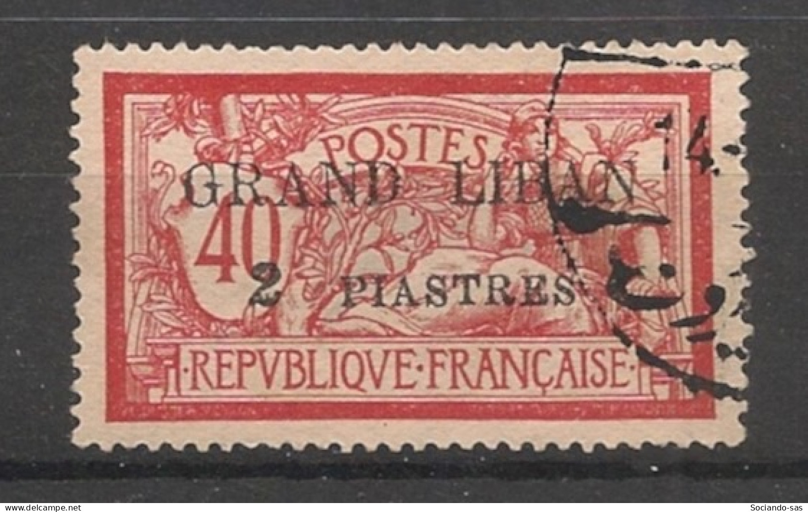 GRAND LIBAN - 1924 - N°YT. 10 - Type Merson 2pi Sur 40c Rouge Et Bleu - Oblitéré / Used - Gebraucht