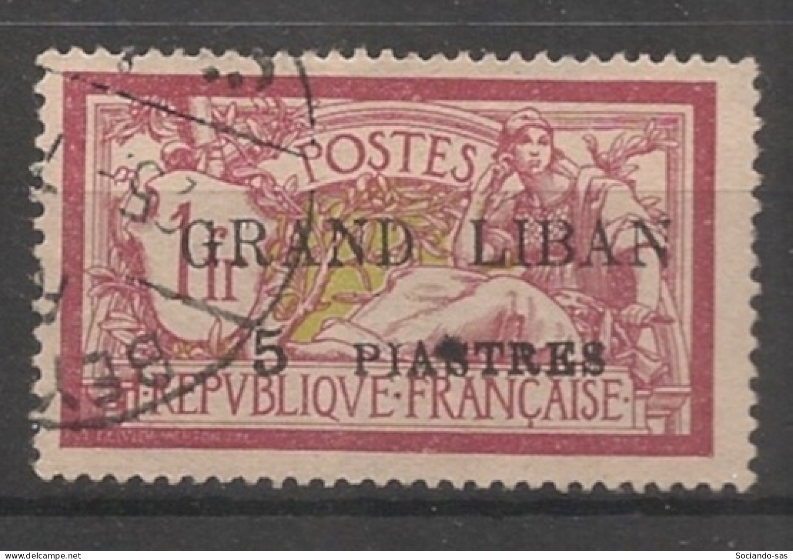 GRAND LIBAN - 1924 - N°YT. 10 - Type Merson 2pi Sur 40c Rouge Et Bleu - Oblitéré / Used - Usados