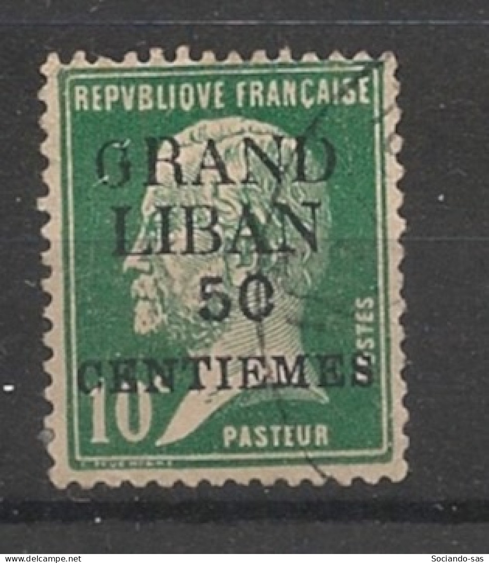 GRAND LIBAN - 1924 - N°YT. 15 - Type Pasteur 50c Sur 10c Vert - Oblitéré / Used - Usados