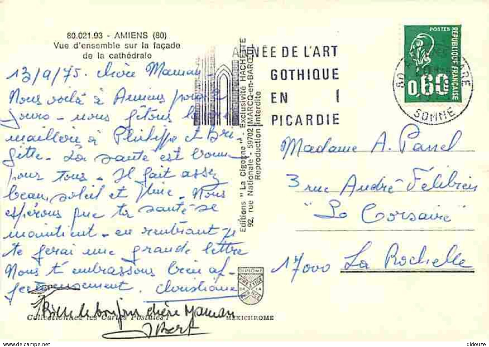 80 - Amiens - La Cathédrale Notre Dame - Automobiles - Flamme Postale - CPM - Voir Scans Recto-Verso - Amiens