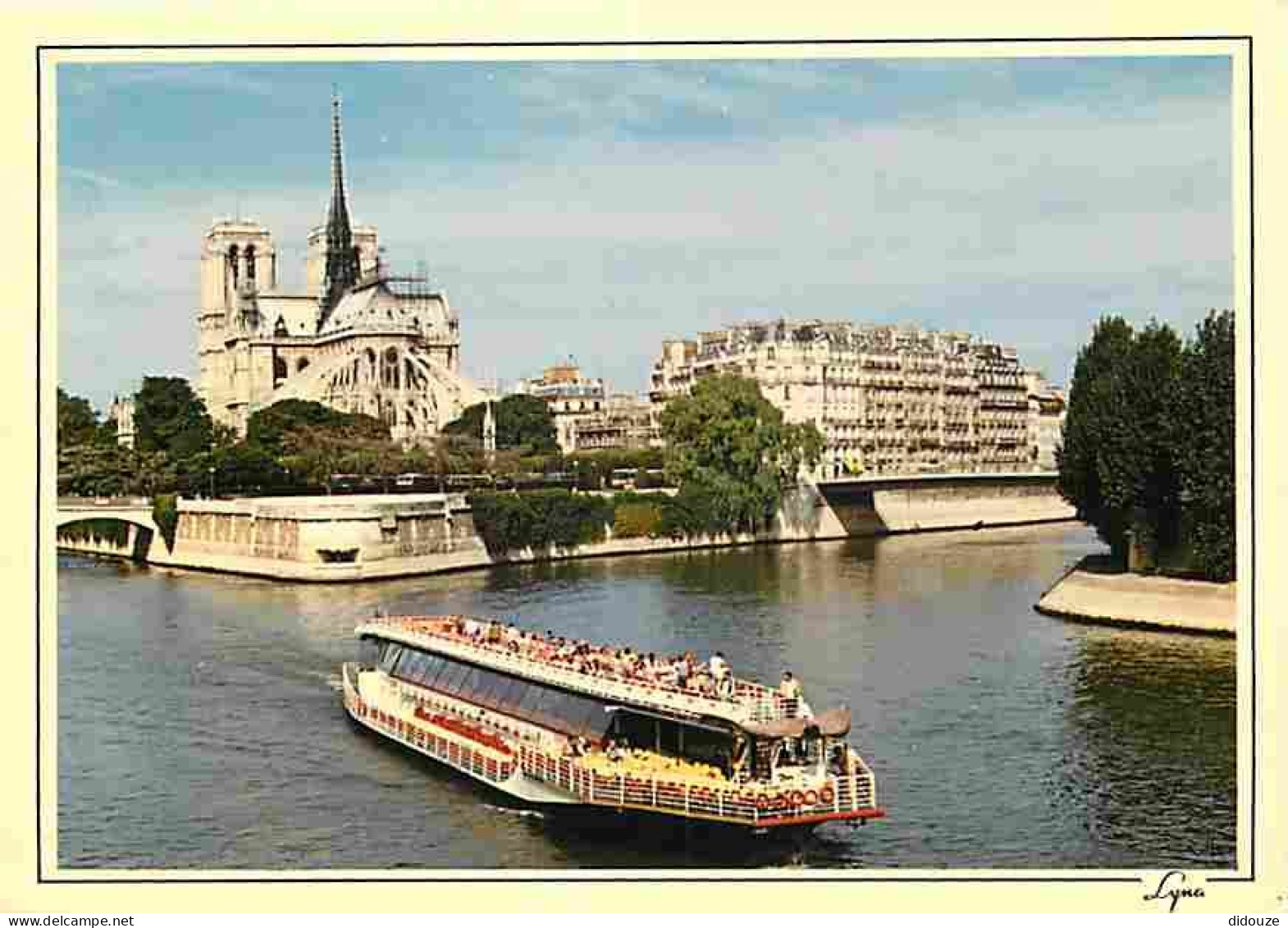 75 - Paris - Cathédrale Notre Dame - L'Ile De La Cité - La Seine - Vedette - Bateau-Mouche - Bateaux - Carte Neuve - CPM - Notre Dame De Paris
