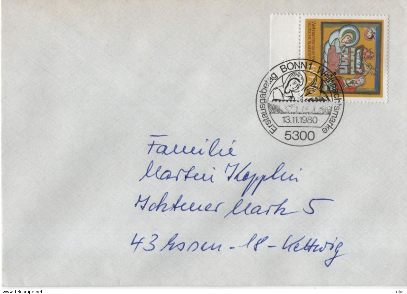 Germany Deutschland 1980 FDC Weihnachtsmarke Weihnachten Weihnachts Christmas, Canceled In Bonn - 1971-1980