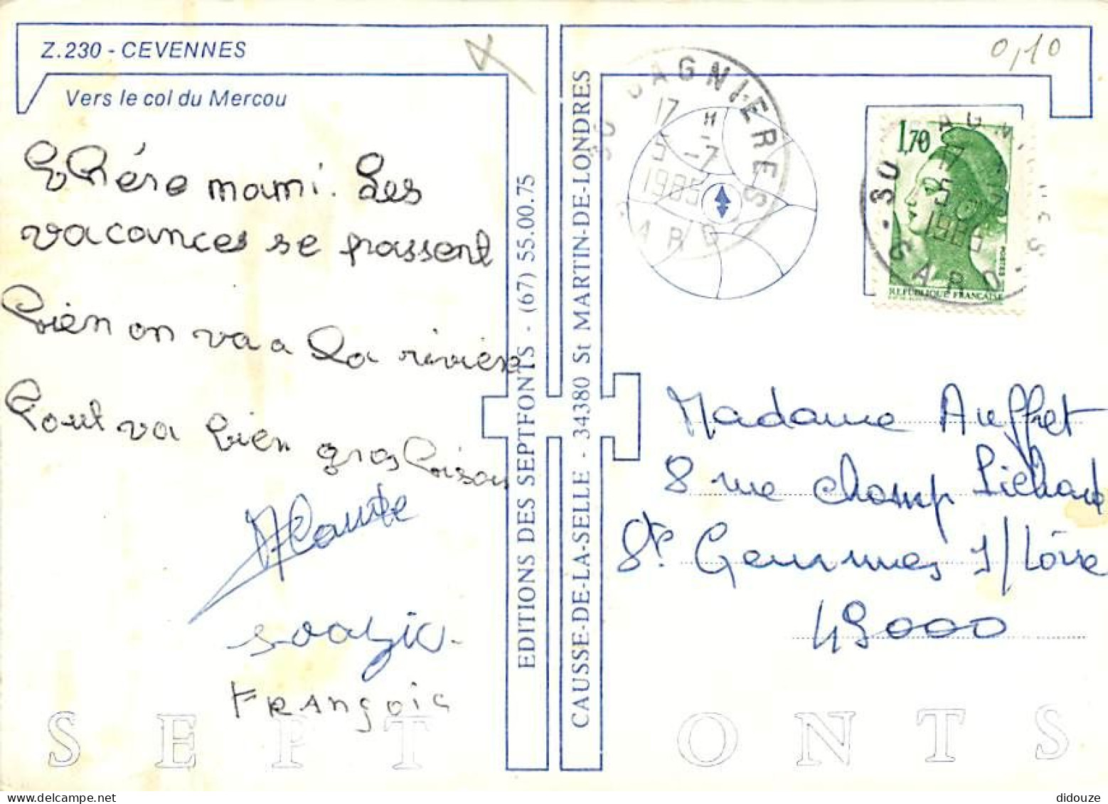 30 - Gard - Les Cévennes - Vers Le Col Du Mercou - CPM - Voir Scans Recto-Verso - Autres & Non Classés