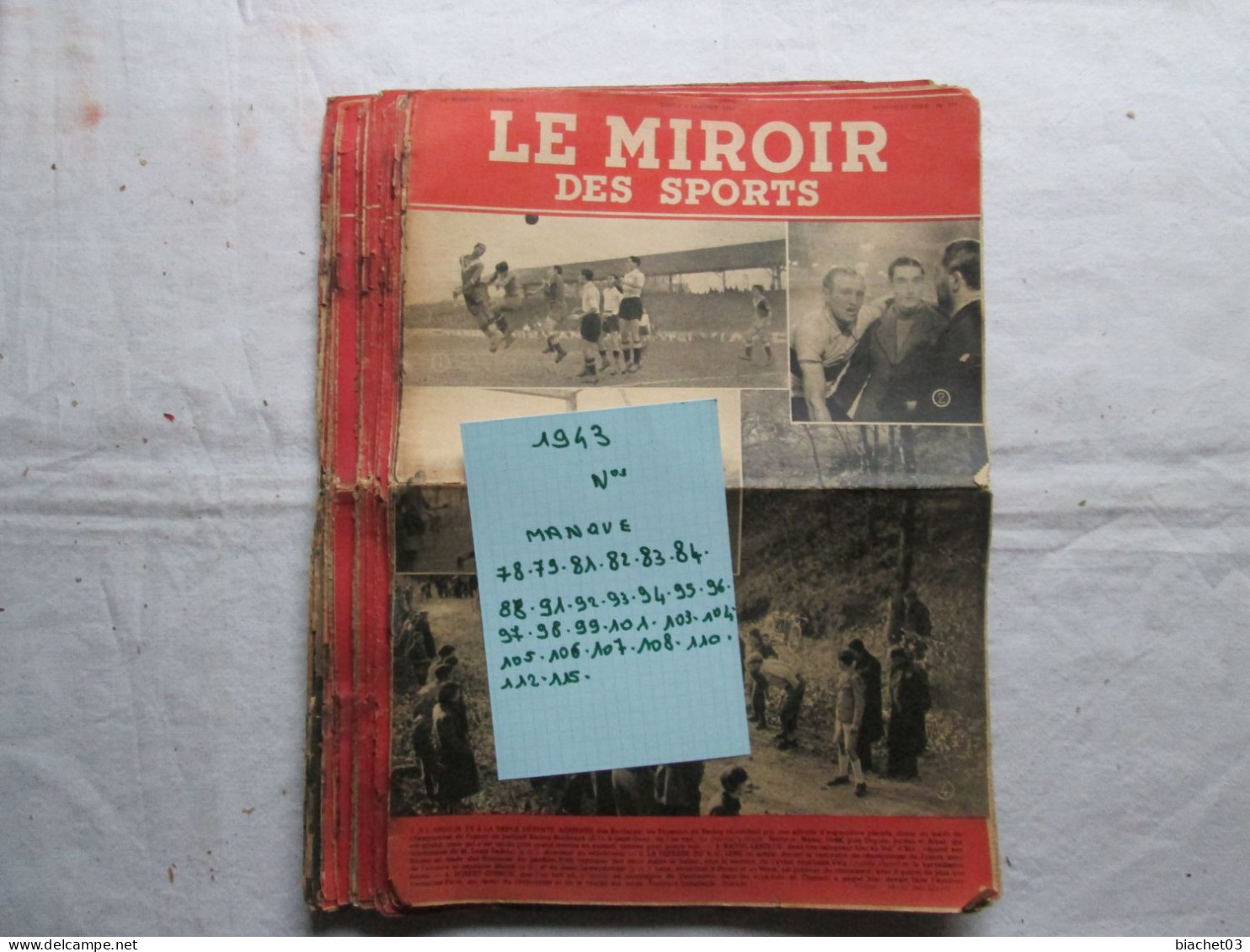 LE MIROIR DES  SPORTS   1943  Voir La Liste (bleu) - Sport