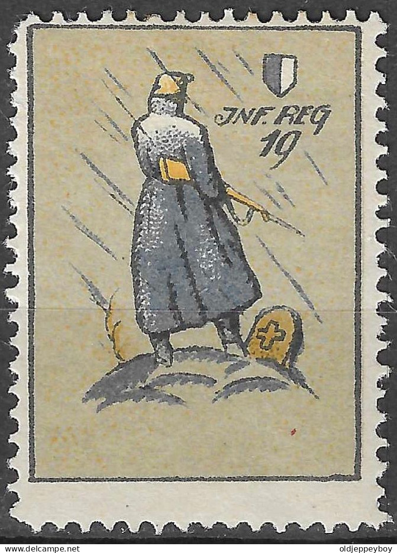 1914-1918 SWITZERLAND Soldatenmarken Suisse Militaire Vignette INF.REG. 19, Ohne Jahreszahl (1914)  MLH FULL GUM VF - Vignetten