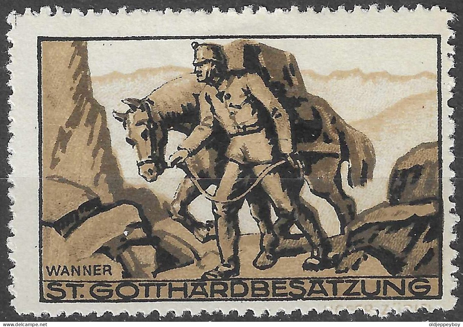 1914-1918 SWITZERLAND Soldatenmarken Suisse Militaire Vignette  Troupe De Forteresse, Gotthard-Besatzung No.5 - Labels