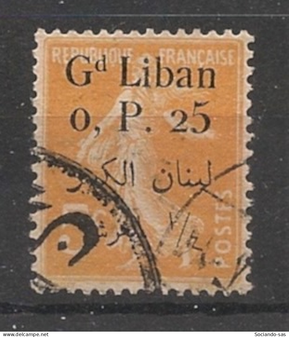 GRAND LIBAN - 1924-25 - N°YT. 23 - Type Semeuse 0pi25 Sur 5c Orange - Oblitéré / Used - Usados