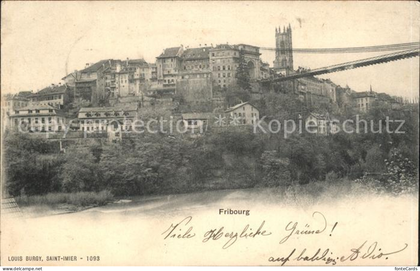 11757327 Fribourg FR Vue Partielle Cathedrale Fribourg - Sonstige & Ohne Zuordnung