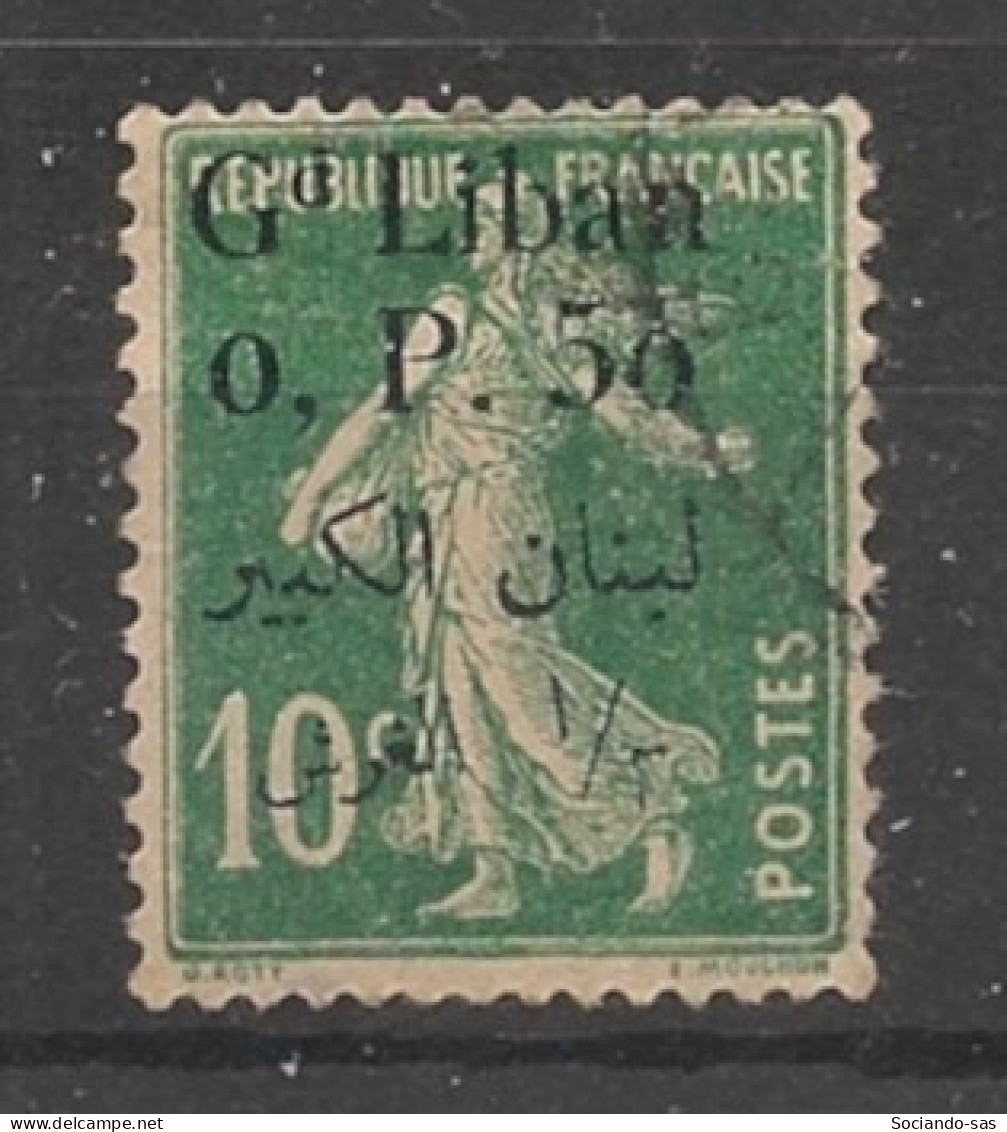 GRAND LIBAN - 1924-25 - N°YT. 24 - Type Semeuse 0pi50 Sur 10c Vert - Oblitéré / Used - Usados